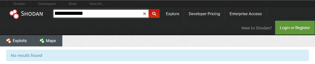 shodan.io No results found